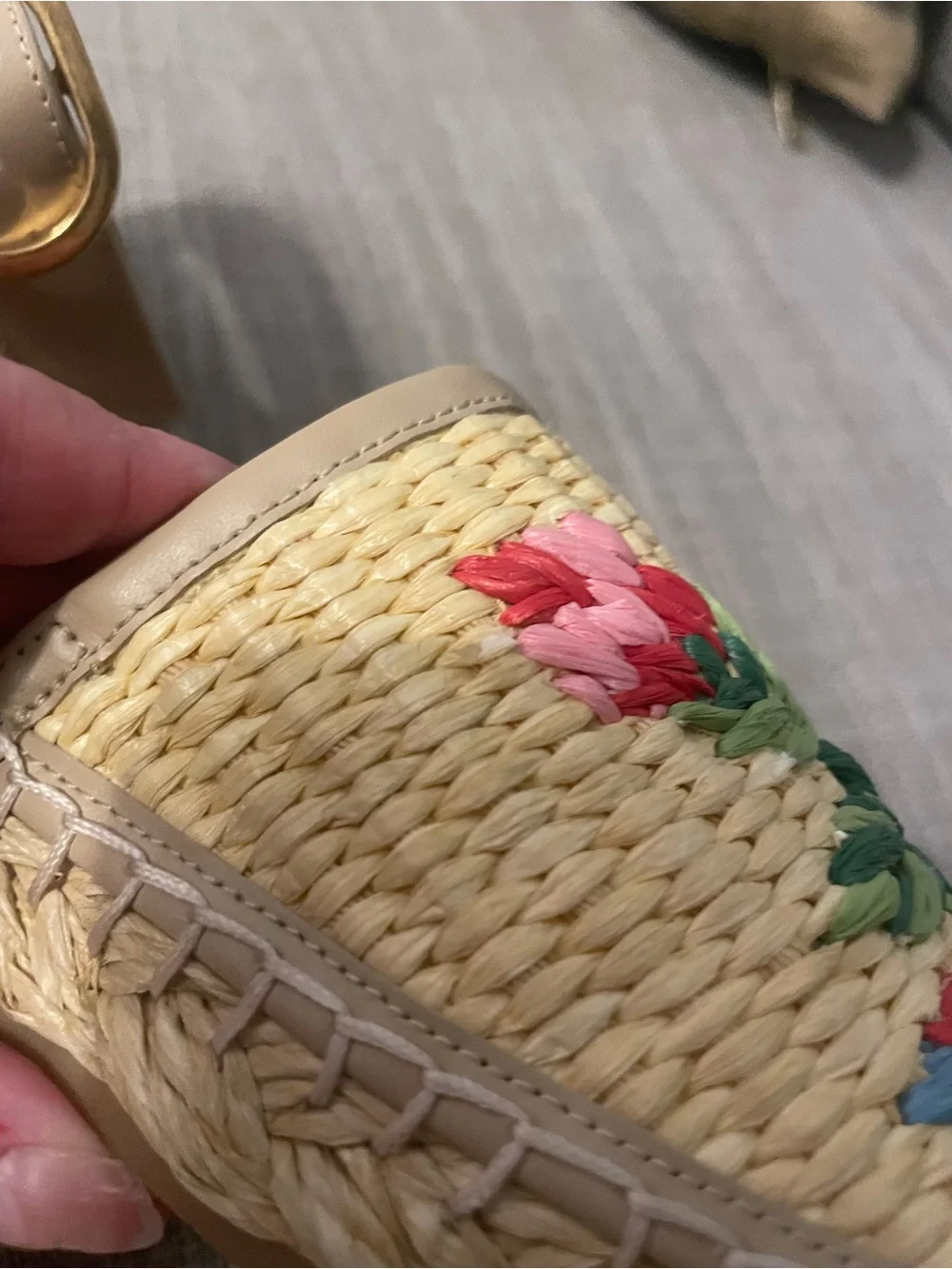 Valentino Embroidered Straw Espadrille Sandals - Beige Floral size 37